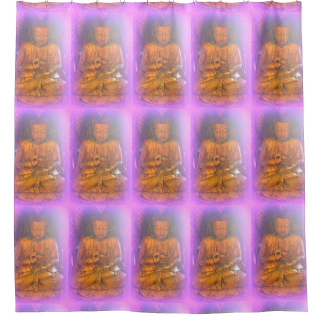 Lavendel-aura-Buddhas Duschvorhang (Vorderseite)