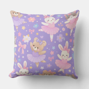 Lavendel-Baby-Nursery-Kissen - Süße Ballerina-Häsc Kissen
