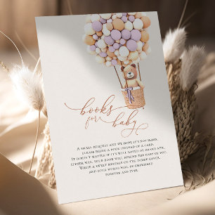 Lavendel Bear Balloons Babybücher Einschlusskarte Begleitkarte