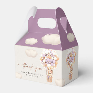 Lavendel Bear Balloons Gefallen Box Geschenkschachtel