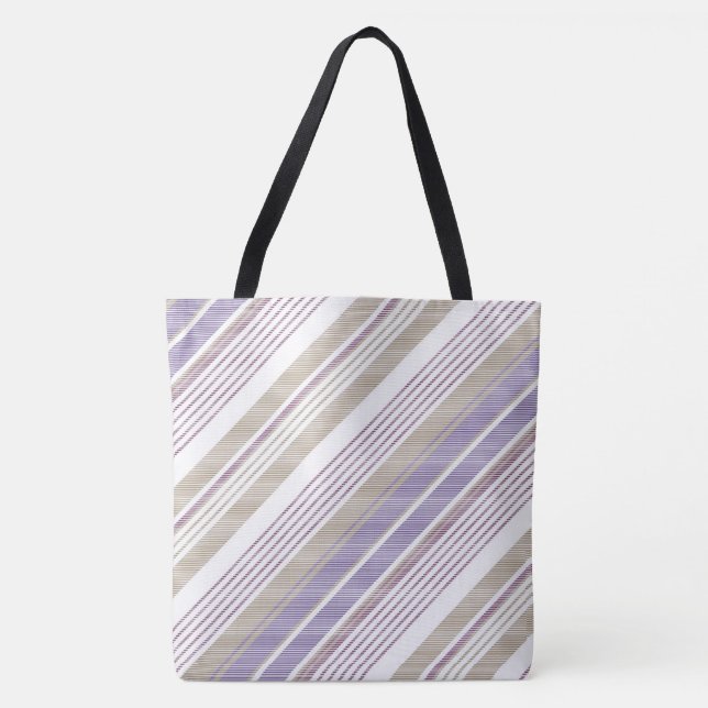 Lavendel/Beige/Tan Stripe Tasche (Vorderseite)