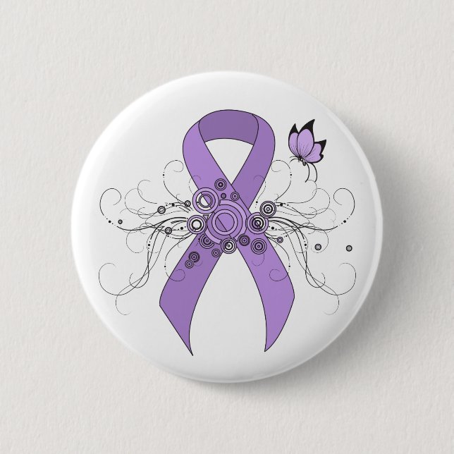 Lavendel-Bewusstseinsband mit Schmetterling Button (Vorderseite)
