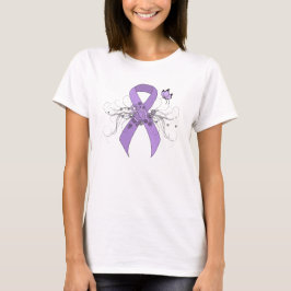Lavendel-Bewusstseinsband mit Schmetterling T-Shirt