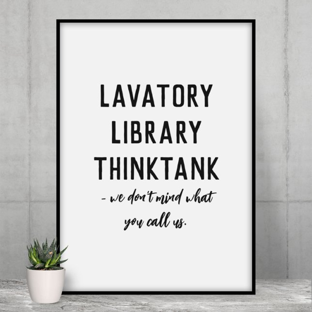Lavendel, Bibliothek, Think Tank Funny Bad Poster (Von Creator hochgeladen)