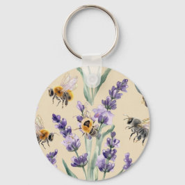 Lavendel-Bienen-Botanik-Schlüsselanhänger Schlüsselanhänger