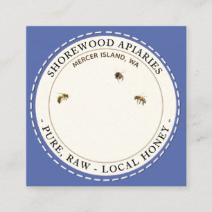 Lavendel & Bienen Honig Label Square Business Card Quadratische Visitenkarte