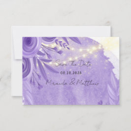 Lavendel-Bläserfolge von Light Save the Date Card Dankeskarte