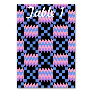 Lavendel blaue rosa Kente Tischnummer