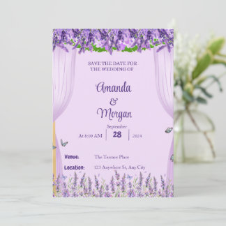 Lavendel Bliss Save the Date individuell anpassbar