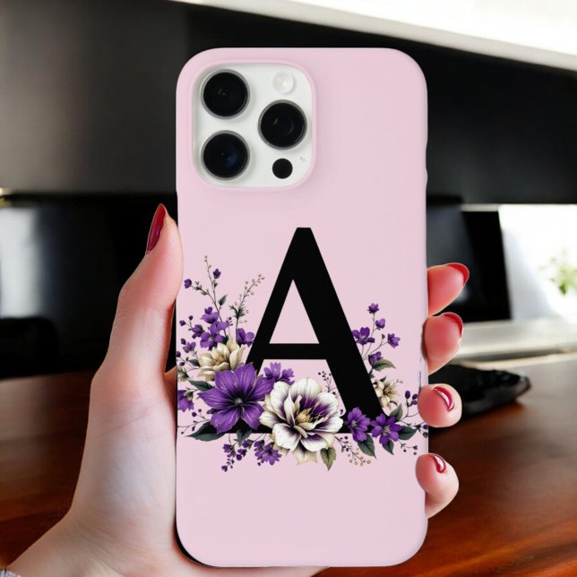 Lavendel Bloom: Mit Monogramm erste "A" Case-Mate iPhone Hülle (Von Creator hochgeladen)