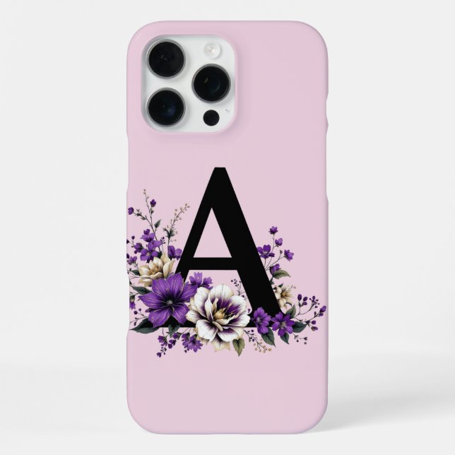 Lavendel Bloom: Mit Monogramm erste "A" iPhone Hülle (Rückseite)