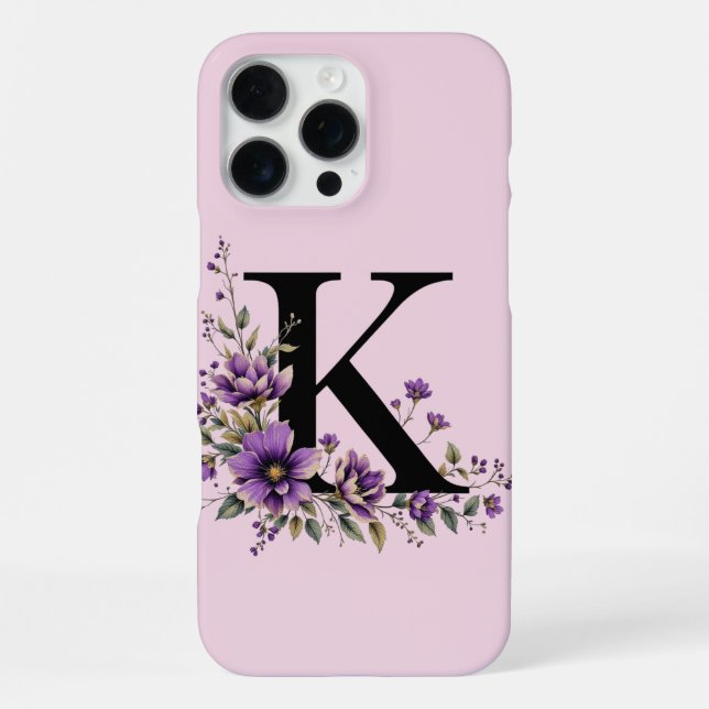 Lavendel Bloom: Mit Monogramm erste "K" iPhone Hülle (Rückseite)