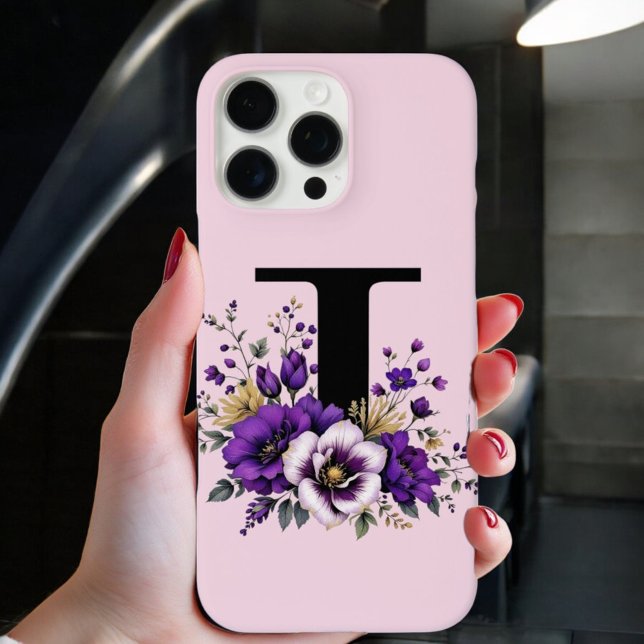 Lavendel Bloom: Mit Monogramm erster Buchstabe "I" Case-Mate iPhone Hülle (Von Creator hochgeladen)