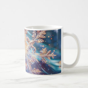 Lavendel/Blue Christmas Snowflake Digitale Kunst Kaffeetasse