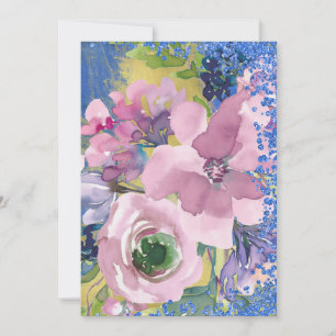 Lavendel Blues Watercolor Floral Save the Date Einladung
