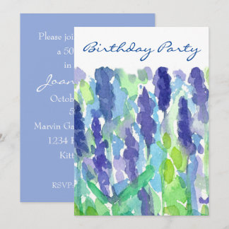 Lavendel Blume 50. Geburtstagsparty Einladung