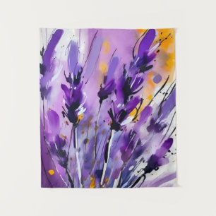 Lavendel Blume Abstrakt Art Blumenstrauß Wandteppich