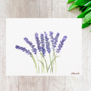 Lavendel Blume Aquarell Lila florale rustikale Postkarte