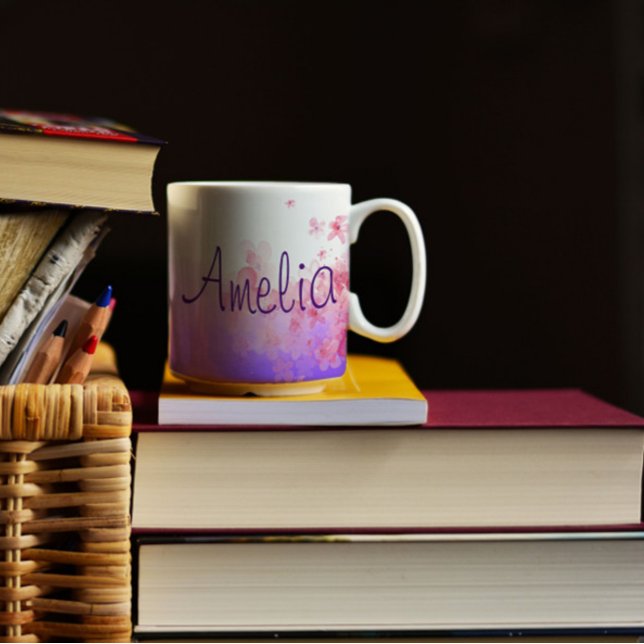 Lavendel Blume Aquarellkaffee Tasse (Von Creator hochgeladen)