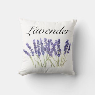Lavendel Blume Aquarellkräuter lila Chic Kissen