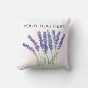 Lavendel Blume Aquarellkräuter lila Chic Kissen