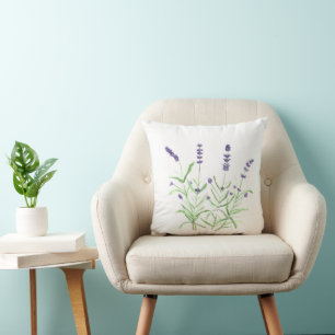 Lavendel Blume Aquarellkräuter lila Kissen