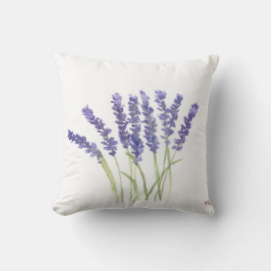Lavendel Blume Aquarellkräuter lila Violett Kissen