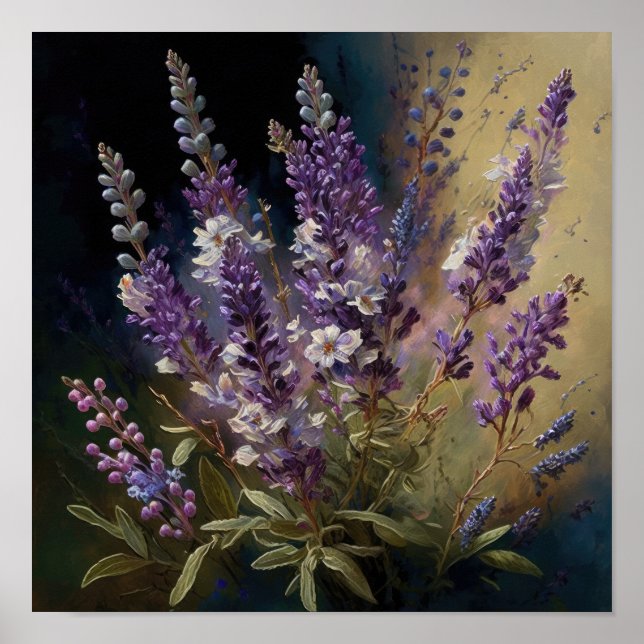 Lavendel Blume Art Print Poster (Vorne)