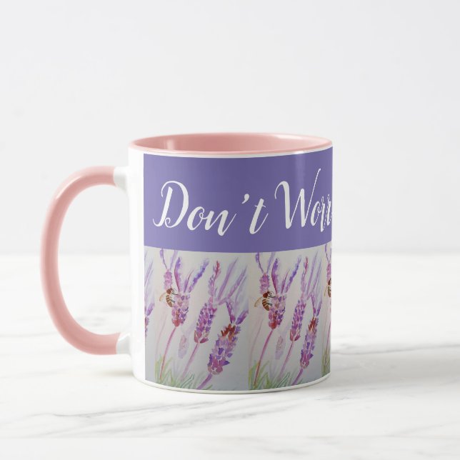 Lavendel Blume Bee Happy Lila nicht beunruhigen Tasse (Links)