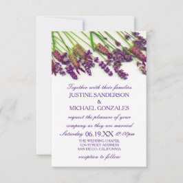 Lavendel-Blume - Einladung zur Hochzeit 3x5