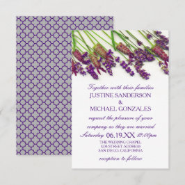 Lavendel-Blume - Einladung zur Hochzeit 3x5