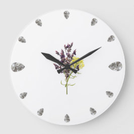 Lavendel-Blume Große Wanduhr