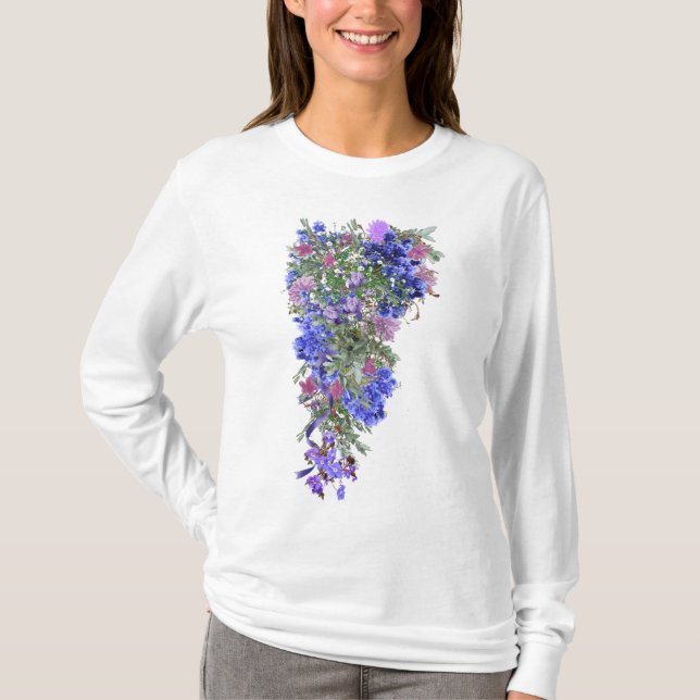 Lavendel Blume Hochzeitsblumen T-Shirt (Vorderseite)