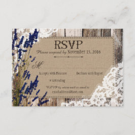 Lavendel-Blume Holzspitze RSVP-Karte Einladung