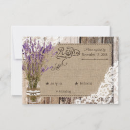 Lavendel-Blume Holzspitze RSVP-Karte RSVP Karte