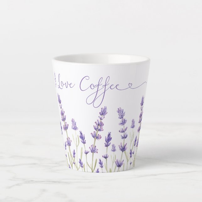 Lavendel Blume I Liebe Kaffee Latte Tasse (Vorderseite)