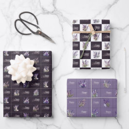 Lavendel-Blume im Lila Hintergrund Geschenkpapier Set