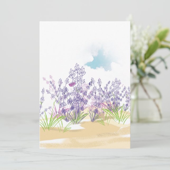 Lavendel-Blume Karte (Stehend Vorderseite)