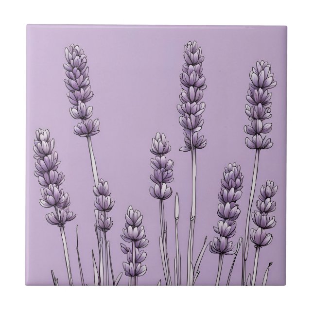 Lavendel Blume Keramik Tile Fliese (Vorderseite)