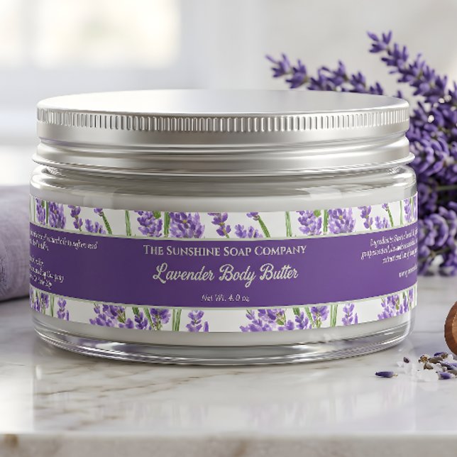 Lavendel Blume Kosmetik Jar Label (Von Creator hochgeladen)