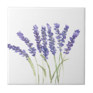 Lavendel Blume Kräuter lila Aquarellfarben Chic Fliese