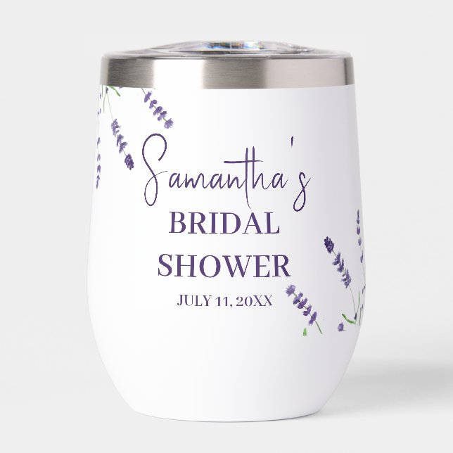 Lavendel Blume Lila Aquarellfarben-Brautparty (Vorderseite)