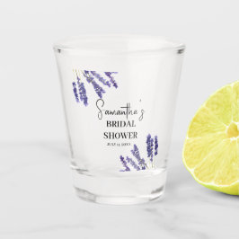Lavendel Blume Lila Aquarellfarben-Brautparty Schnapsglas