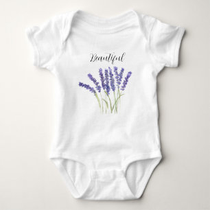 Lavendel Blume Lila Wasserfarbe Niedlich Baby Strampler