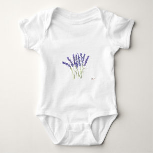 Lavendel Blume Lila Wasserfarbe Niedlich Baby Strampler