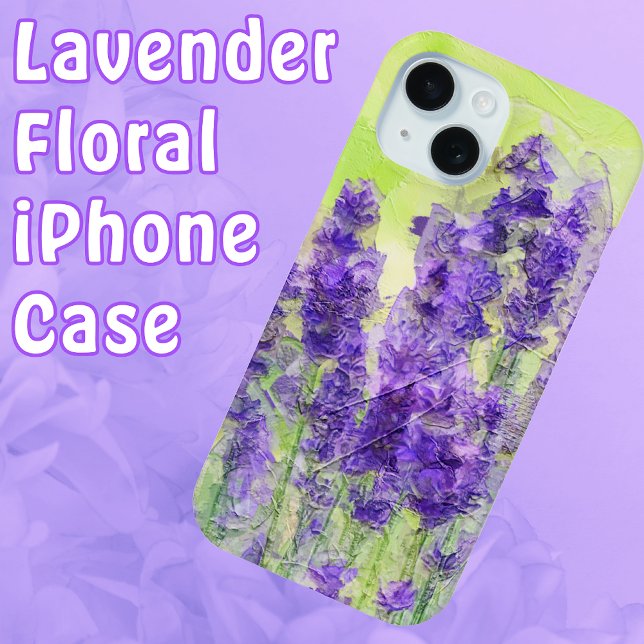 Lavendel Blume Lila Wasserfarben Case-Mate iPhone Hülle (Lavender Flower Impressionist Style Painting iPhone Case)