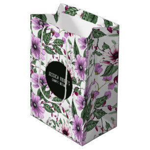 Lavendel-Blume mit grünen Blätter nahtlos pattern Mittlere Geschenktüte