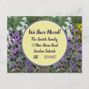 Lavendel Blume Neue Adresse Postkarte Wir bewegen