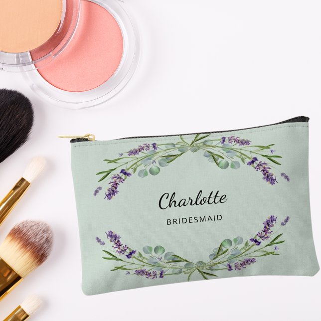 Lavendel Blume Salbei grüne Brautjungfrau Zubehörtasche (Von Creator hochgeladen)