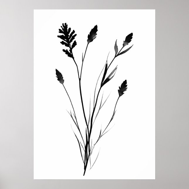 Lavendel Blume  Schwarzweiß-Single Poster (Vorne)